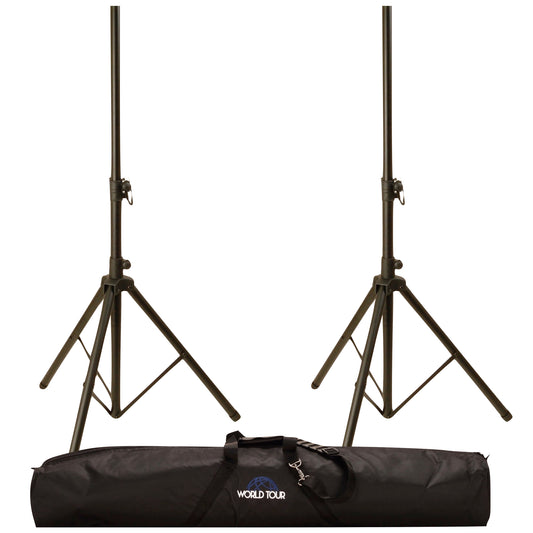 SS-P8 Speaker Stand 2-Pack, with Deluxe Series Side Impact Carry Bag